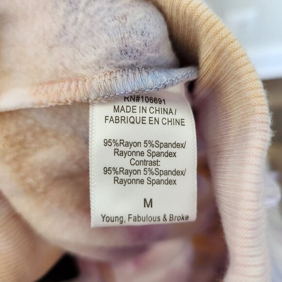 Young Fabulous & Broke Tie Dye Sweatpant Joggers Sz M Pockets Drawstring Pastel - Picture 7 of 7